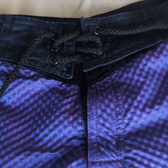 1990s Vintage Metallic Surf Style Short Shorts - Picture 5 of 15